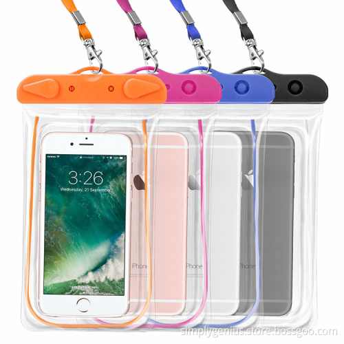 luminous floating 6inches mobile phone universal waterproof bag